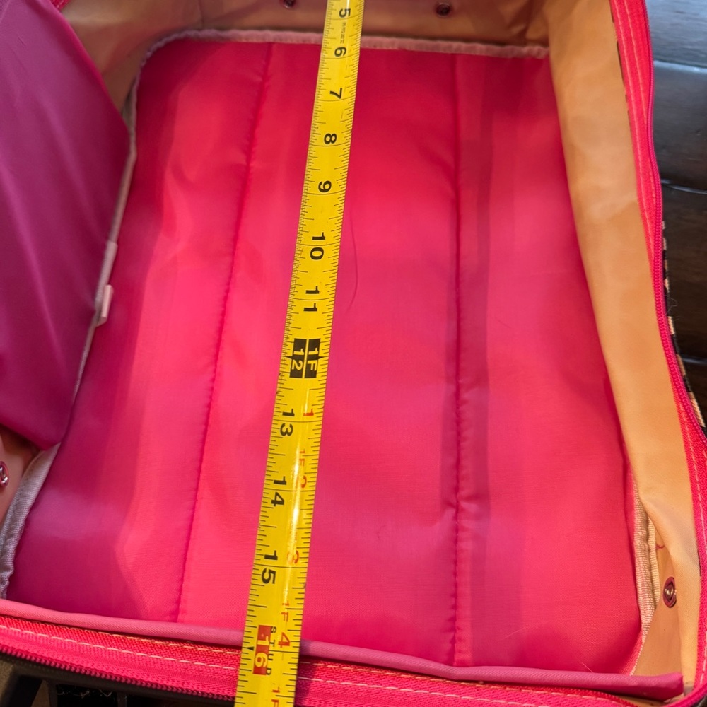 Lily’s Kids Pink Leopard Print Rolling Backpack- 16 x 12 - Picture 8 of 16